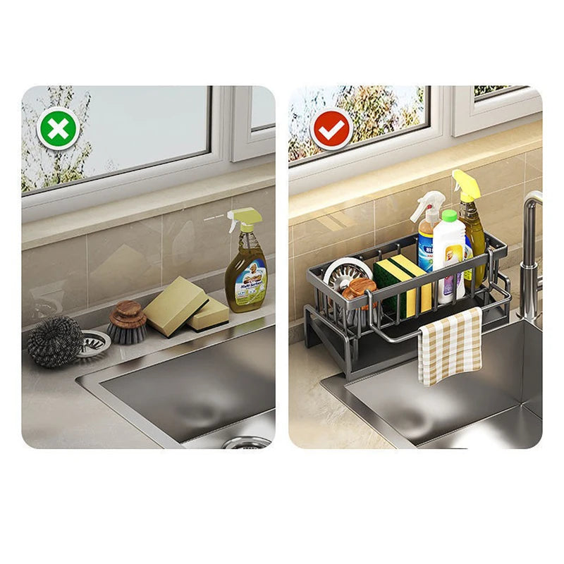 Self-Draining Kitchen Sink Rack