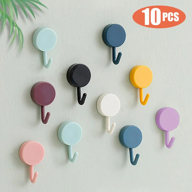 10PCS No-Drill Wall Hooks